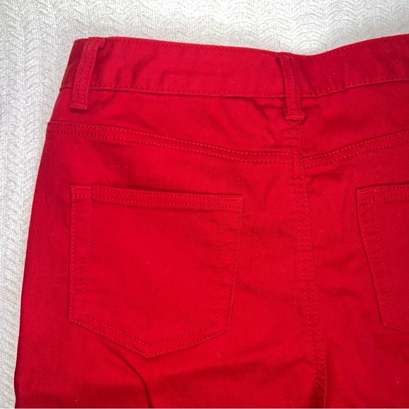 kim rogers / red bermuda jean shorts size 8 - Picture 6 of 8